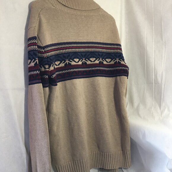 GAP Cotton Knit Fairisle Oatmeal brown XL - Picture 7 of 13